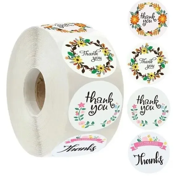 stickers small business thank you stickers thank you card 1" ROUND - Picture 2 of 3